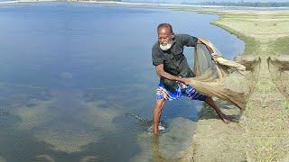 Best Fishing Video - Amazing Cast Net Fishing Video - Traditional Village Fishing Video