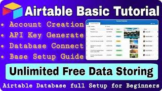 How to create Airtable database account ? How to generate API Key? Airtable database Tutorial Hindi.