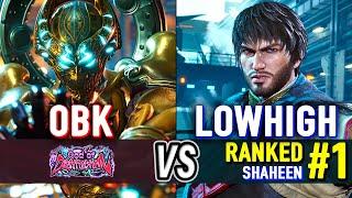 T8  OBK (Yoshimitsu) vs LOWHIGH (#1 Ranked Shaheen)  Tekken 8 High Level Gameplay