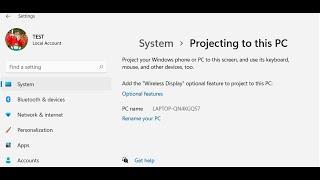 Fix Windows 11 Projecting To This PC Add The "Wireless Display" Optional Feature To Project This PC