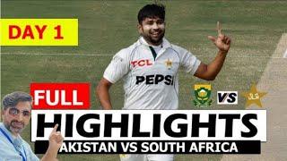 Pakistan vs South Africa Test Match Highlights | Day 1 Full Recap