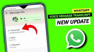 WhatsApp voice message transcript update || WhatsApp voice message transcribe feature