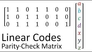 Error Correcting Codes 2c: Linear Codes - Parity-Check Matrix