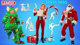 Legendary Fortnite Dances & Emotes With Leaked Skins! (FREE Santa Shaq, Mariah, Guffmas Tree)