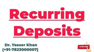 Recurring Deposits | Meaning Of Recurring Deposits | Bank Deposits | Commercial Banks | Economics