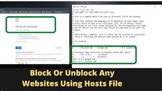  How To Block Or Unblock Websites Using Hosts File in Windows 10/11/7/8