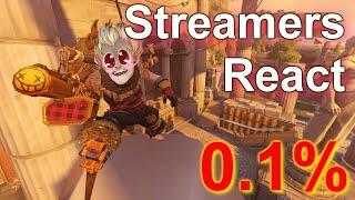 Streamers React to a Top 0.1% Junkrat (Ft. GetQuakedOn, Guru, Jay3) *Final Overwatch 1 Montage*