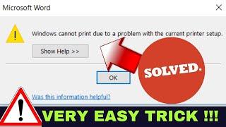 How To Fix Windows Cannot Print Due To A Problem With The Current Printer Setup