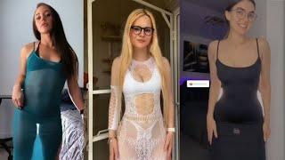 Transparent dress challenge[4k] girls without underwear 13#bigbank #tiktok #challenge #2023