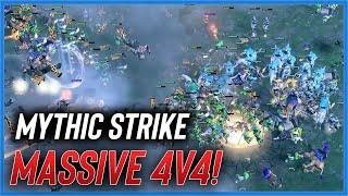 a MASSIVE 4v4 Mythic Strike BATTLE! Age of Mythology Retold