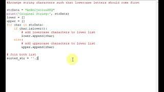 python program to Arrange string characters such that lowercase letters should come first