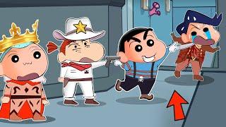 Shinchan Backstab Kazama In Front of His Friends  | Shinchan Playing Among Us 3D | Funny Game 