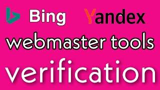 Bing and Yandex webmaster tools verification