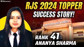 RJS 2024 Toppers Talk | Ananya Sharma (Rank 41) | Rajasthan Judicial Services 2024| Success Story