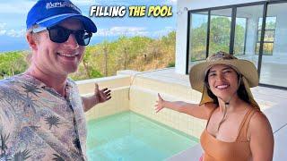 First time FILLING UP THE POOL! - Building home in the Philippines