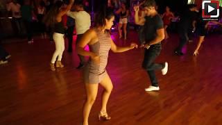 Thalia y Luis Collazo dancing salsa at Salrica Dance Houston