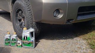 Mobil 1 annual protection oil change and review in a 2007 nissan Titan