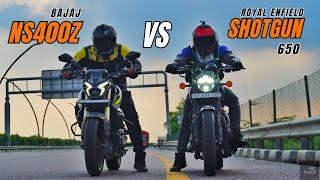 2024 NS400Z Vs Royal enfield Shotgun 650 Long Race | Which one is Faster?