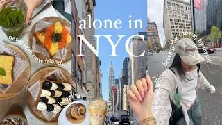 alone in NEW YORK CITY ️ | what i eat, exploring the city + subway surfin’