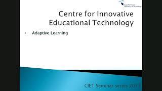 Adaptive Learning Seminar by Sakkie Smit