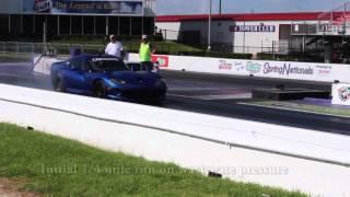 Andys Twin Turbo Dodge Viper making a 1/4 mile pass on wastegate