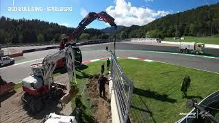 MotoGP 2020, new air-fence and safety wall on the Red Bull Ring in TIME-LAPSE