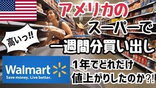 【Walmartでお買い物】アメリカのインフレってどれほど⁈ | 去年の価格と比較してみた! | アメリカの大型スーパーで1週間分の買出し| 一緒に海外お買い物気分 | 国際結婚 | サラセージ20