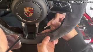 how to do Alcantara steering wheel for your Porsche DIY cover wrap sewing and stitching