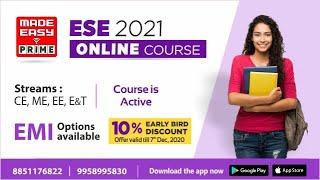 ESE 2021 | Online Course | Technical + General Studies & Engineering Aptitude | MADE EASY PRIME