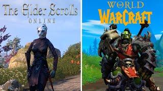 TESO vs WOW - Physics and Details Comparison (The Elder Scrolls Online vs World of Warcraft)