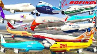 GTA V: Every Boeing Airplanes Biggest Los Santos Airport Best Longer Crash and Fail Compilation