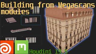 Creating buildings from Megascans building modules in Houdini tutorial