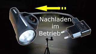 Fahrradlampen im Betrieb nachladen? Ich habe bei 30 Lampen probiert, ob das geht