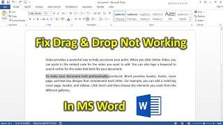 How to Fix Drag & Drop Text In MS Word