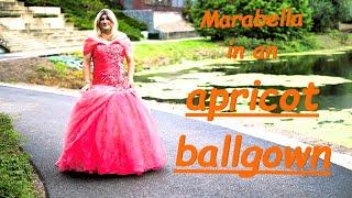 Marabella Ballgown Princess in an apricot ballgown (+slow motion)