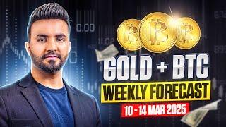 GOLD & BTC Weekly Forecast in Hindi/Urdu | 10 - 14  March 2025 | MSB FX