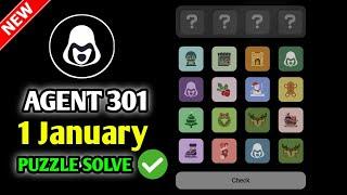 Agent 301 Daily combo card 1 January | Agent 301 Puzzle Solved Today 1 January | Major Puzzle