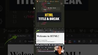 HTML Basics: Title, BR, and Comments