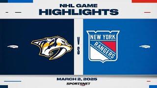 NHL Highlights | Predators vs. Rangers - March 2, 2025