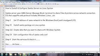 Pract 6 : Install & Configure Samba Server