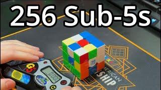 256 Sub-5 Rubik's Cube Solves (30 Minutes of Satisfying 3x3 Solving)