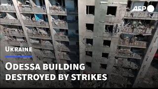 Building in Odessa region destroyed by strikes that killed 21 | AFP