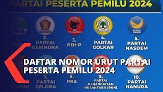 Berikut Daftar Nomor Urut Partai Peserta Pemilu 2024