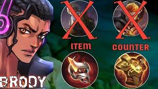 BRODY COUNTER KIMMY & VALIR!! BRODY HACK DAMAGED!! BRODY BEST BUILD 2023!! ~ MLBB