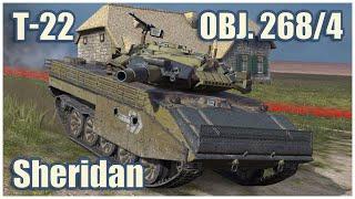 Sheridan, T-22 & Object 268/4 • WoT Blitz Gameplay