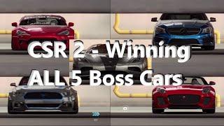 CSR 2 - Winning ALL 5 Boss Cars (T1-T5)