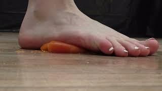 barefoot tomato walk over crush