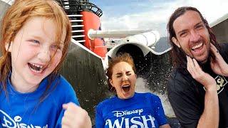 DiSNEY WiSH Family Cruise Ship!! New Water Slide Review of Aqua Mouse! Kids Swimming Disney's island