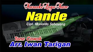 Karaoke Lagu Karo Nande Tone Cowok