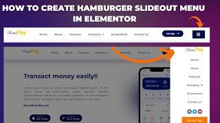 How to Create Hamburger Slideout Menu in Elementor - Elementor Tutorial